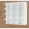 Koduva Batų lentyna su 12 skyriais, balta, plieno rėmas, plastikas, 32 x 124,4 x 124,6 cm