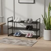 Koduva Batų lentyna su 3 pakopomis, metalinė, 92 x 30 x 54 cm, 12–15 porų, juoda