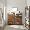 Songmics Batų spintelė su 3 atverčiamais skyriais, 15–18 porų, 80 x 30 x 130 cm, ruda-juoda