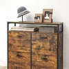 Songmics Batų spintelė su 4 atverčiamais skyriais, 98,3 x 30 x 95 cm, ruda–juoda