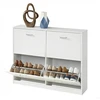 Koduva Batų spintelė su 4 atverčiamomis durelėmis, balta, medžio drožlių plokštė, 24 x 105,5 x 82,7 cm
