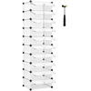 Koduva Batų spintelė su durimis, 10 skyrių, PP ir ABS plastikas, 43 x 173 x 31 cm, balta
