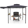 Koduva BBQ pavėsinė su šonine stogine, 318 x 153 cm, tamsiai pilka