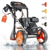 VEVOR Benzininė aukšto slėgio plovykla 2500BP, 199,9 bar, 7 l/min, juoda, oranžinė