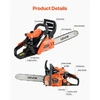 VEVOR Benzininis grandininis pjūklas 4000, 40 cc, 1,3 kW, 36 cm, oranžinė / juoda