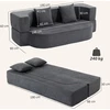 Aosom Berėmė dvivietė grindų sofa-lova su 2 pagalvėmis, tamsiai pilka, 190 cm