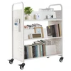 Koduva Bibliotekos knygų vežimėlis VEVOR, baltas, plienas, 97 x 52 x 123 cm, iki 150 kg