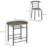 Lauko baldų komplektas Koduva Bistro komplektas su valgomojo stalu ir kėdėmis, 3 dalių, juodas, 80 x 53 x 74,5 cm