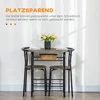 Lauko baldų komplektas Koduva Bistro komplektas su valgomojo stalu ir kėdėmis, 3 dalių, juodas, 80 x 53 x 74,5 cm