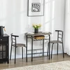 Lauko baldų komplektas Koduva Bistro komplektas su valgomojo stalu ir kėdėmis, 3 dalių, juodas, 80 x 53 x 74,5 cm
