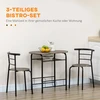 Lauko baldų komplektas Koduva Bistro komplektas su valgomojo stalu ir kėdėmis, 3 dalių, juodas, 80 x 53 x 74,5 cm