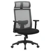 Songmics Biuro kėdė su tinkliniu atlošu, pilka, 65 x 53 cm, aukštis 116-126 cm