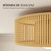 Aosom Boho lubinis šviestuvas, pakabinamas, G9, kanapių virvė, Ø30 x 16 cm, šviesiai ruda ir juoda