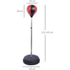 Koduva Bokso kamuolių rinkinys su stovu, reguliuojamas 125-145 cm, raudona / juoda