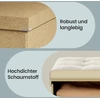 Songmics Daiktadėžė-suoliukas su dangčiu, balta, MDF, aksomas, 38 x 110 x 38 cm, iki 300 kg