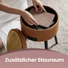 Koduva Daiktadėžė-taburetė su sėdyne, apvali, ruda, plienas ir PU dirbtinė oda, 38,2 x 44,4 cm