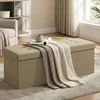 Songmics Daiktų laikymo suolas, sulankstoma sėdimoji skrynia, 38 x 110 x 38 cm, 131 l, camel ruda