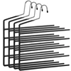 Koduva Daugiaaukštės kelnių pakabos, 4 vnt., juodos, metalas su PVC danga, 32 x 0,5 x 35 cm