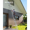 Songmics Daugiafunkcės kopėčios, 16 pakopų, aliuminės, sidabrinės, 430,7 cm, apkrova iki 150 kg