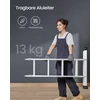 Songmics Daugiafunkcės kopėčios, 16 pakopų, aliuminės, sidabrinės, 430,7 cm, apkrova iki 150 kg
