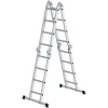 Songmics Daugiafunkcės kopėčios, 16 pakopų, aliuminės, sidabrinės, 430,7 cm, apkrova iki 150 kg