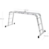Songmics Daugiafunkcės kopėčios, aliumininės, sidabrinės, 350 cm, 12 pakopų, iki 150 kg