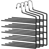 Koduva Daugiafunkciai kelnių pakabos, 4 vnt., juodi, metalas su PVC danga, 32 x 0,5 x 35 cm