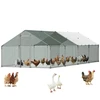 VEVOR Didelė metalinė vištidė JD382, 3 x 8 x 2 m