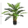 Aosom Dirbtinė palmė, 1 m, žalios ir rudos spalvos, plastikas, su vazonu