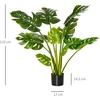 Koduva Dirbtinis monstera augalas, 110 cm, žalias, juodas, vazonas