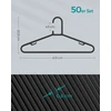 Koduva Drabužių pakabos, 50 vnt., PP plastikas, juodos, 41,5 x 20,5 cm, iki 2,5kg