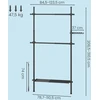 Koduva Drabužių stovas, 3 pakopų, reguliuojamo aukščio ir pločio, 33,5 x 84–123 x 220–300 cm, juodas