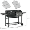 Koduva Dujinė kepsninė BBQ grilis, su termometru, šilumos palaikymo plokštėmis, 161 x 54 x 103 cm, juoda + sidabrinė
