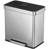 Koduva Dviejų skyrių virtuvinė šiukšliadėžė, nerūdijantis plienas, 2 x 30 l, sidabrinė