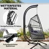 Koduva Dviejų vietų pakabinamas kiaušinio formos krėslas su stovu, tamsiai pilkas, iki 260 kg
