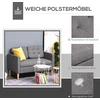 Koduva Dviejų vietų sofa su daiktadėže, 117 x 62 x 78 cm, pilka