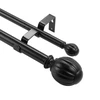 Koduva Dvigubas užuolaidų strypas VEVOR, reguliuojamas ilgis 92-183 cm, juodas