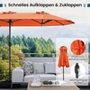 Koduva Dvipusis skėtis nuo saulės, 405 x 210 x 225 cm, 36 saulės energija maitinami LED, oranžinis