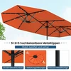 Koduva Dvipusis skėtis nuo saulės, 405 x 210 x 225 cm, 36 saulės energija maitinami LED, oranžinis