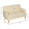 Koduva Dvivietė sofa, kompaktiška, kreminė balta, 130 x 74 x 79 cm
