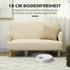 Aosom Dvivietė sofa, kompaktiška, kreminė balta, 130 x 74 x 79 cm