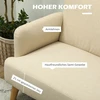 Koduva Dvivietė sofa, kompaktiška, kreminė balta, 130 x 74 x 79 cm