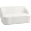 Koduva Dvivietė sofa su lenktu dizainu, kreminė balta, fleece tipo užvalkalas, 142 x 85 x 73,5 cm