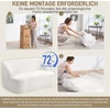 Koduva Dvivietė sofa su lenktu dizainu, kreminė balta, fleece tipo užvalkalas, 142 x 85 x 73,5 cm