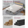 Lova Songmics Dvivietės lovos rėmas 140 x 200 cm su LED, įkrovimo stotele, šviesiai pilkas, juodas