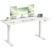 Koduva Elektra reguliuojamo aukščio darbo stalas, 140 x 80 cm, baltas, su USB-C jungtimi