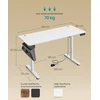 Koduva Elektra reguliuojamo aukščio rašomasis stalas, 60 x 140 x 72–120 cm, baltas