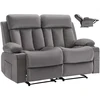 VEVOR Elektrinė dvivietė atlošiama sofa A1505-2DLR, aksominis audinys, pilka, 90 x 166 x 87 cm