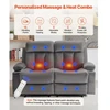 VEVOR Elektrinė dvivietė atlošiama sofa A1505-2DLR, aksominis audinys, pilka, 90 x 166 x 87 cm