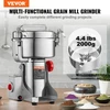VEVOR Elektrinis grūdų malūnėlis HC-2000Y, 3400 W, 2000 g, nerūdijantis plienas